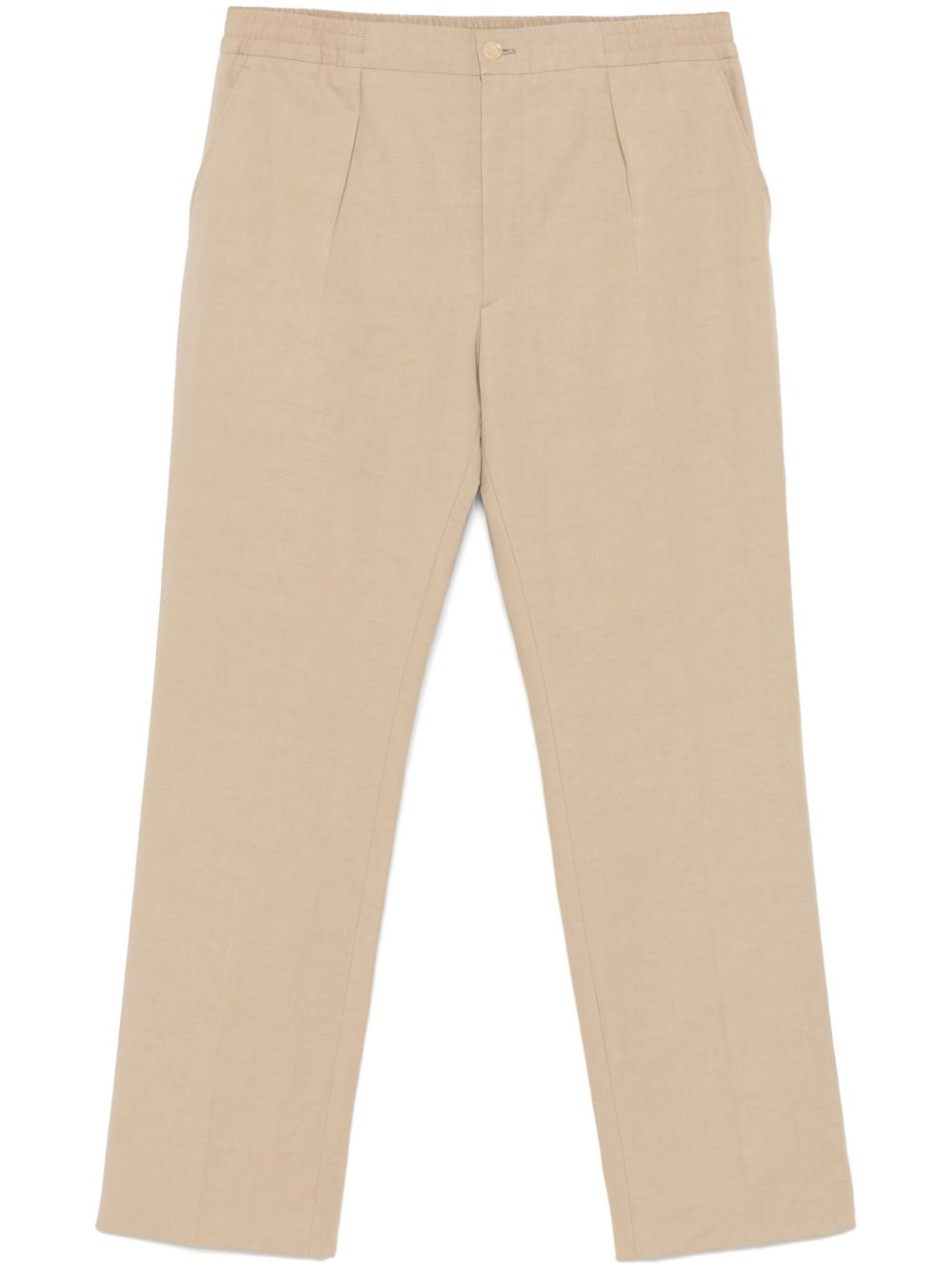 Slub-texture trousers - Brown