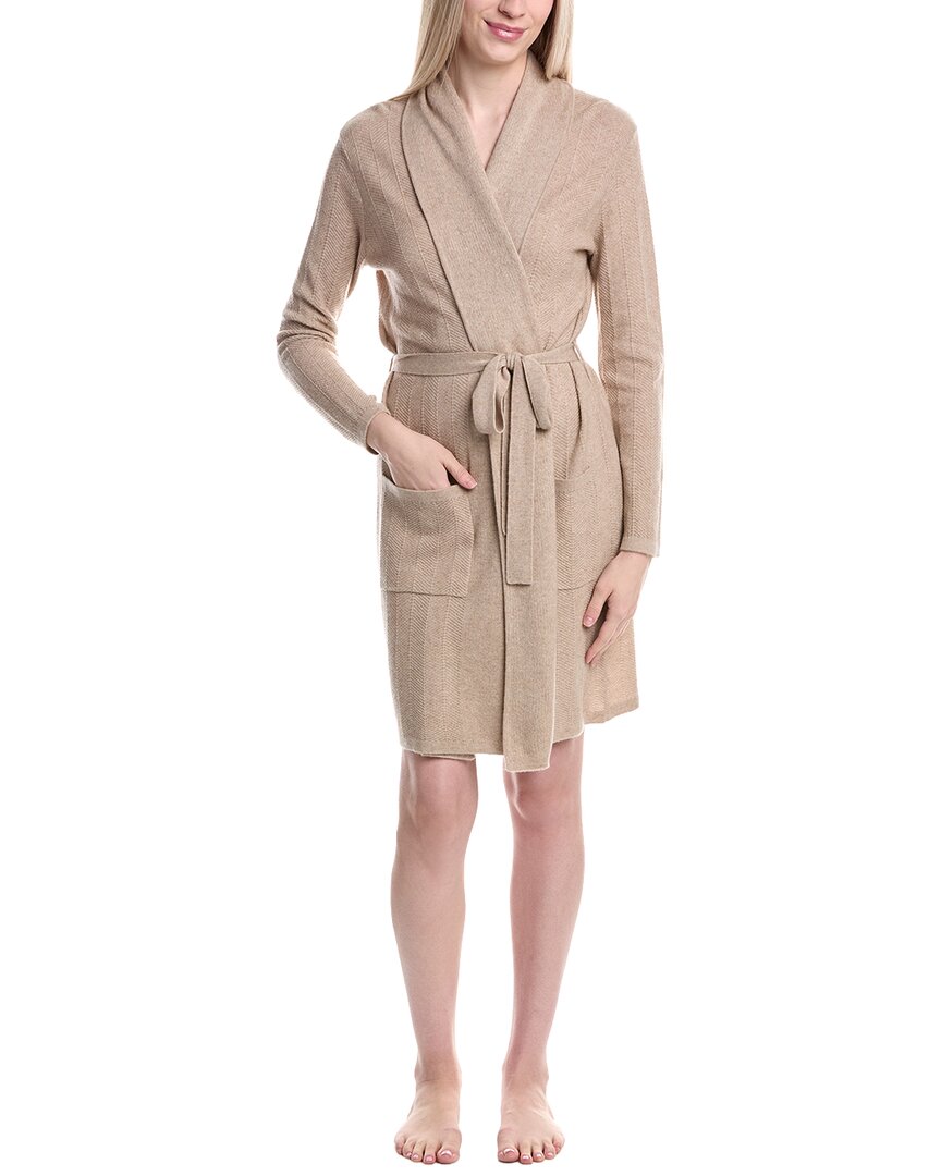 Sofiacashmere Herringbone Texture Cashmere& Wool-Blend Robe