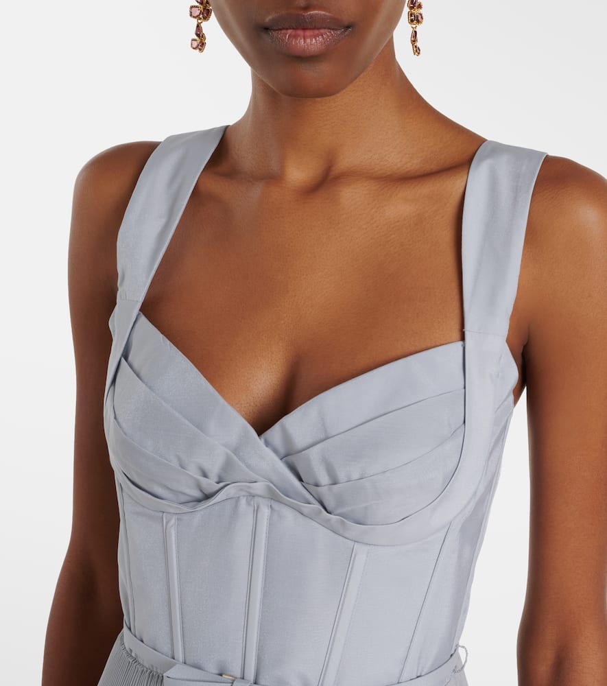 Pleated bustier minidress