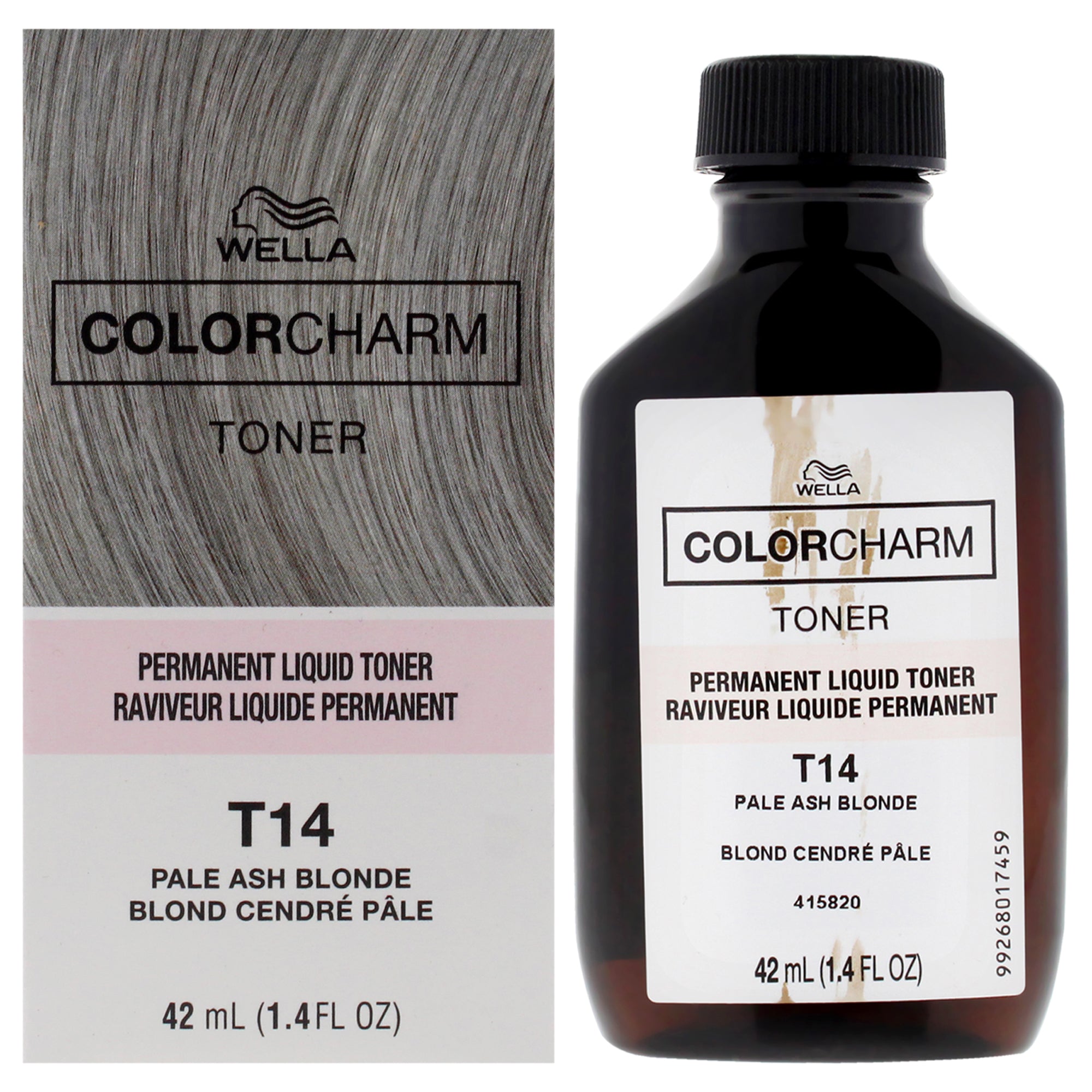 Color Charm Permanent Liquid Toner - T14 Pale Ash Blonde by for Unisex - 1.4 oz Toner