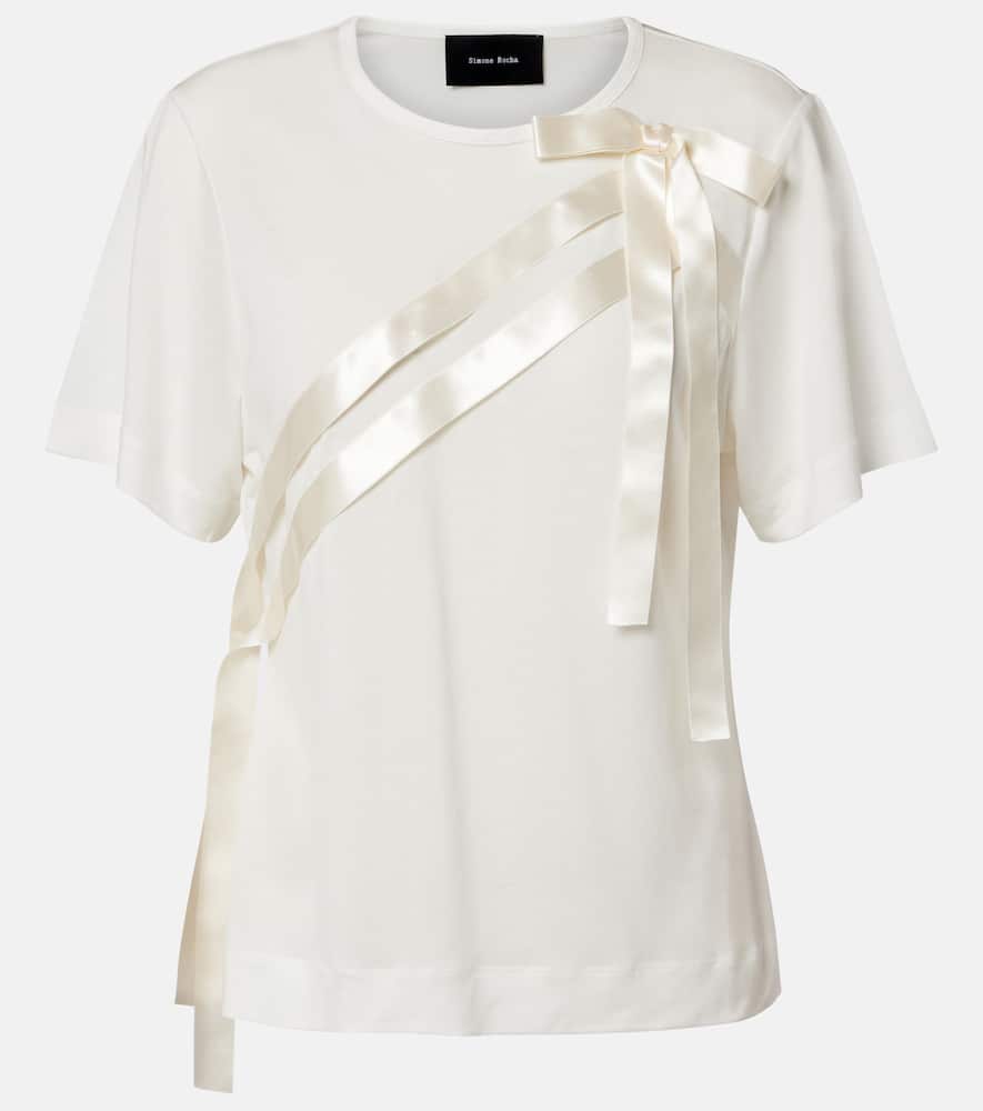 Bow-detail jersey T-shirt