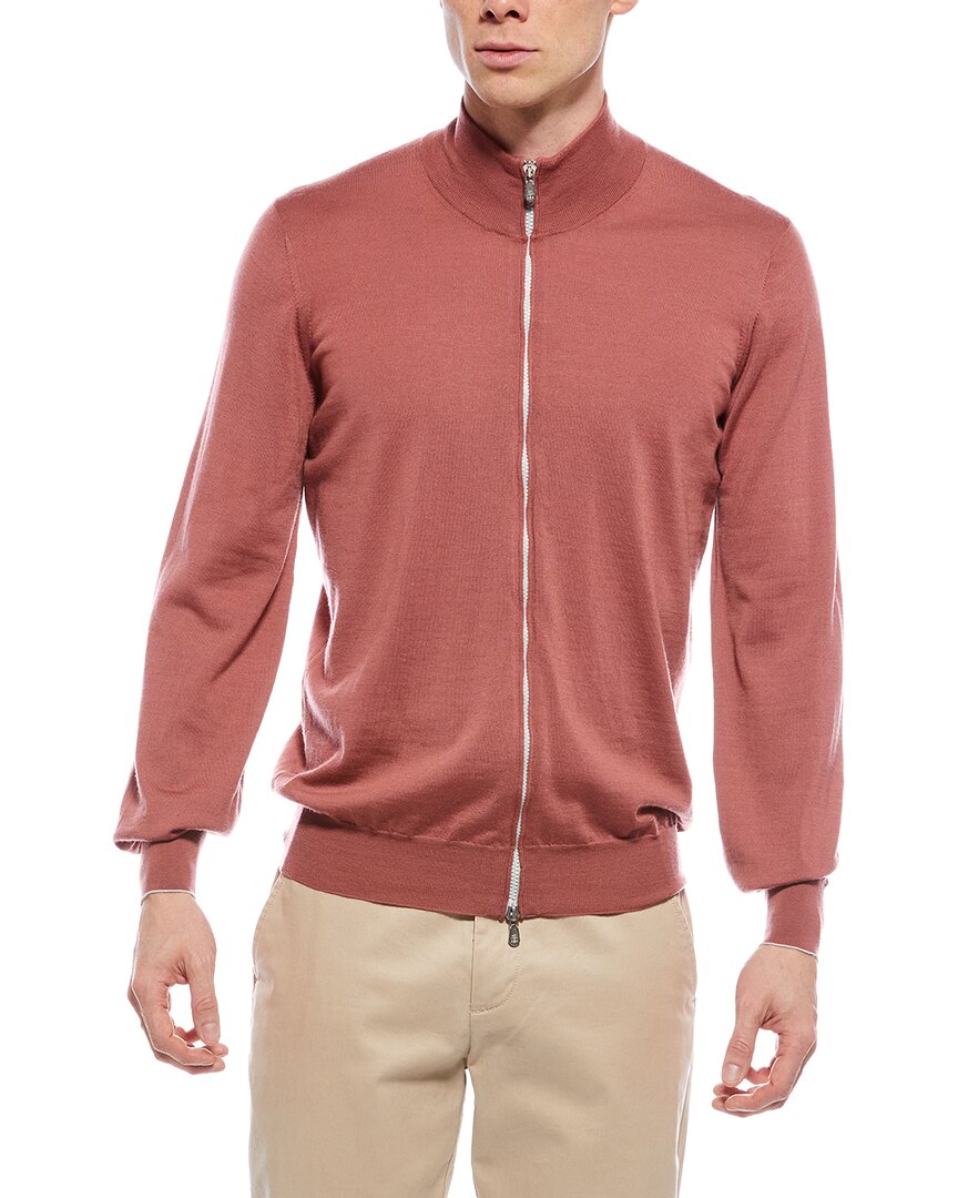 Zip Wool & Cashmere-Blend Mock Neck Cardigan