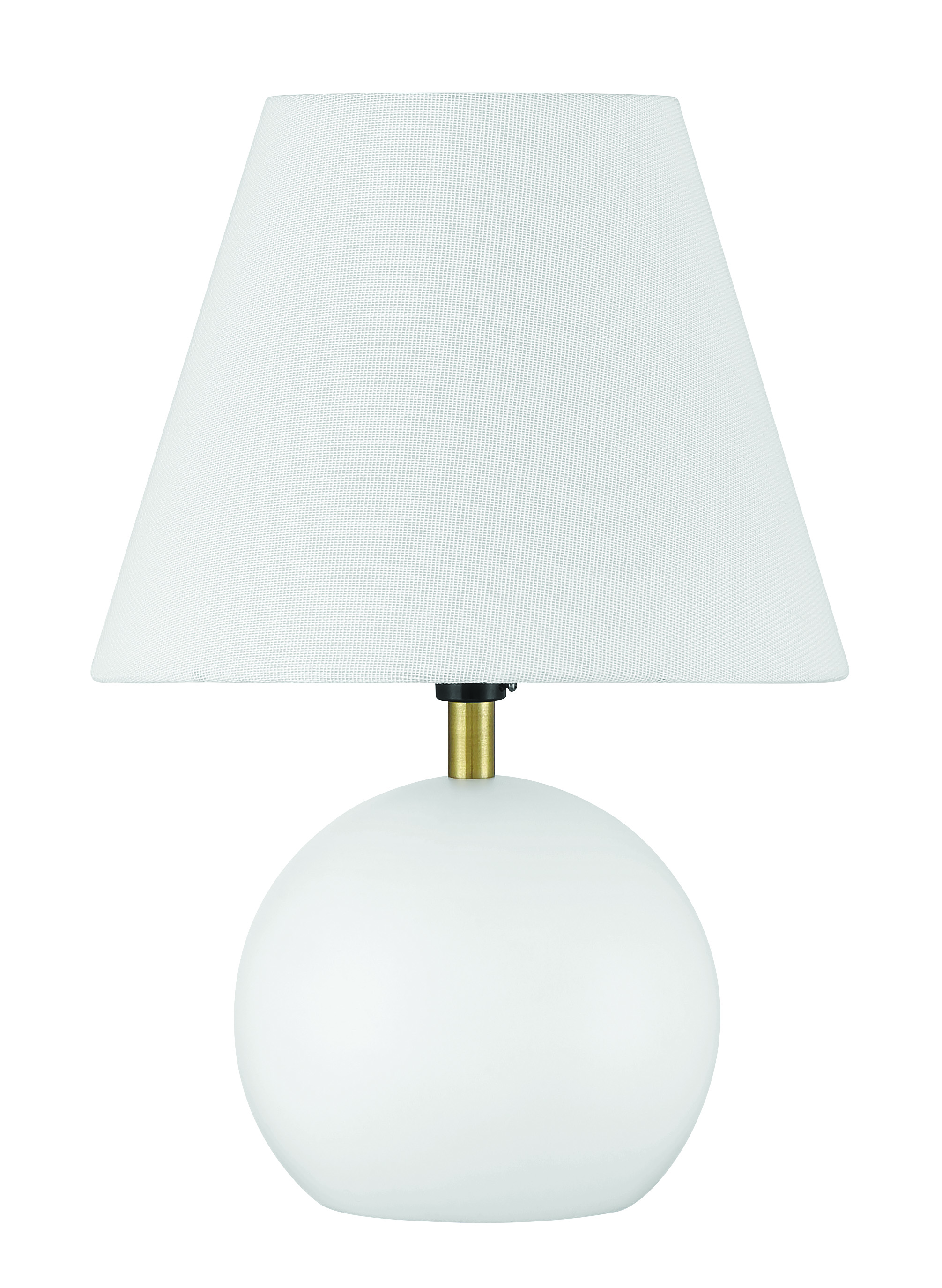White Satin Brass Table Lamp from the Olive Collection