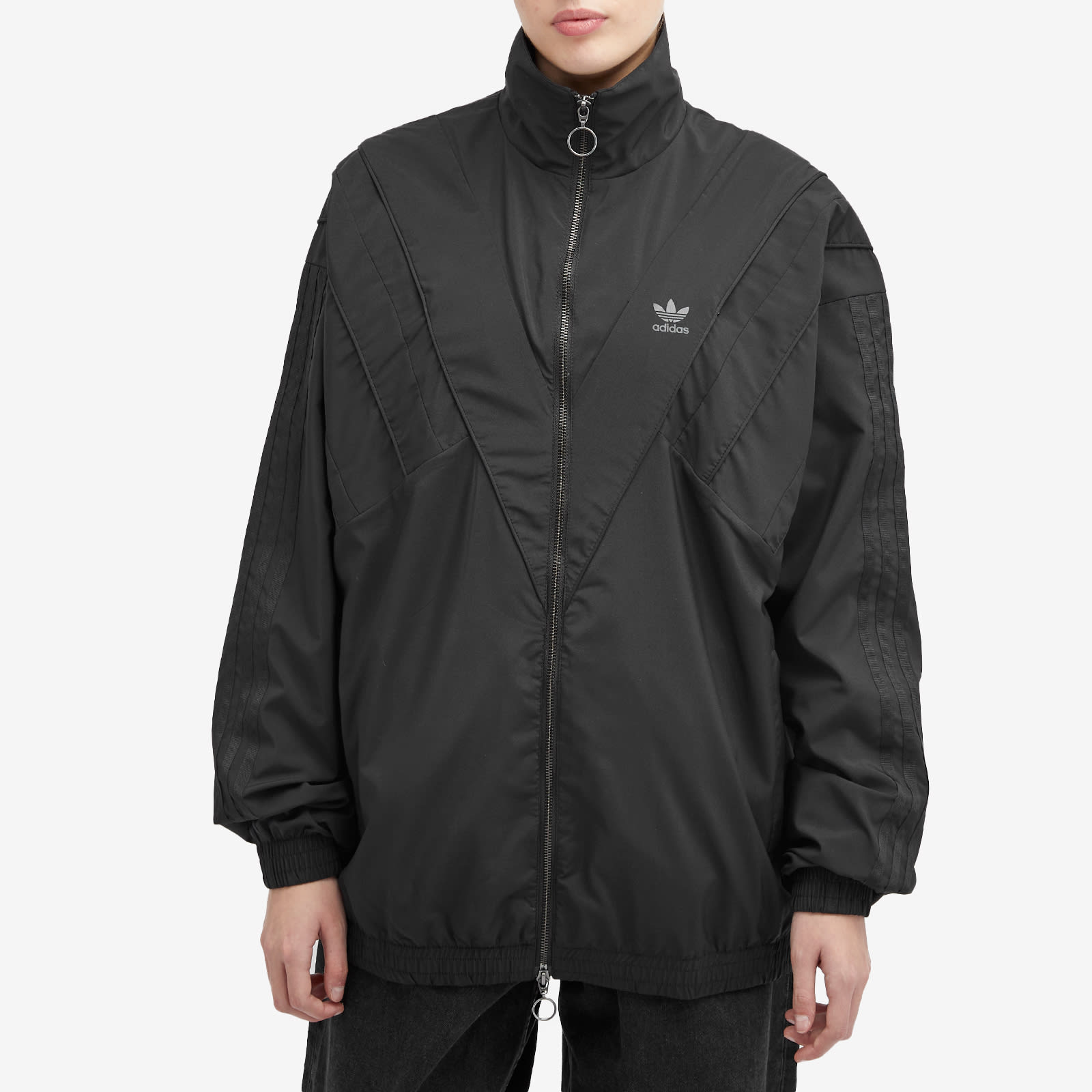 Women's Rasant Oversized Zip Off Track Top in Black