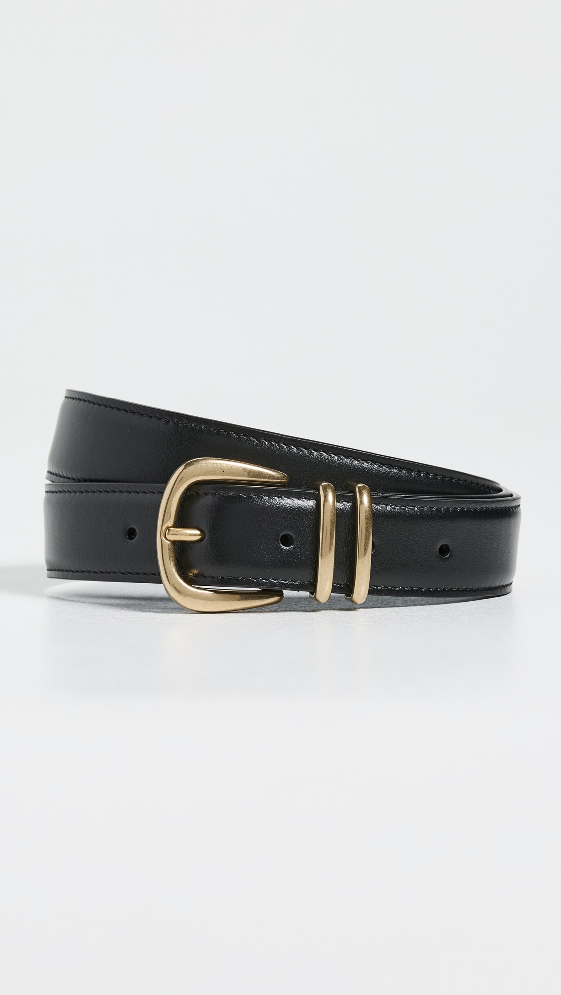A. L.C. Carson Belt Black/Light Gold