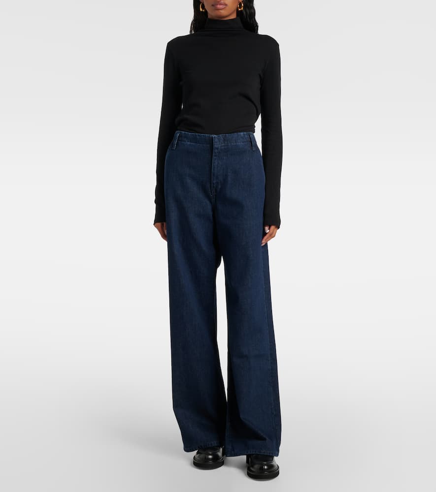 Triuser high-rise wide-leg jeans