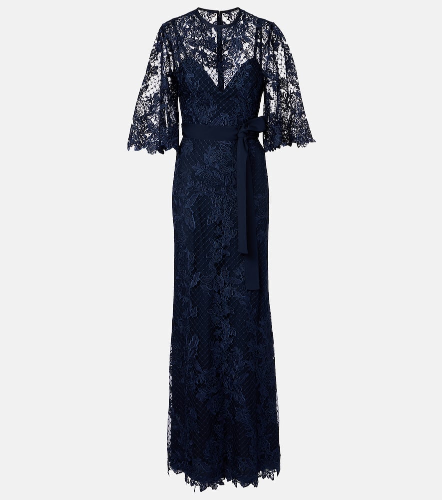 Embroidered lace and tulle gown