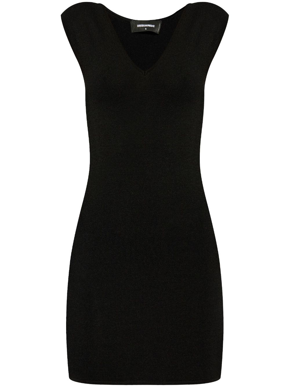 Logo-plaque mini dress - Black