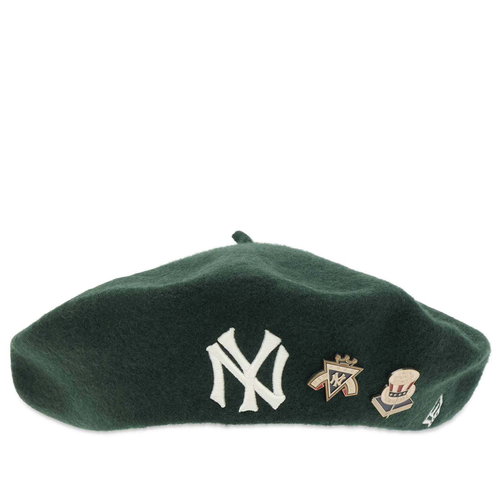 New York Yankees Pin Wool Beret in Dark Green
