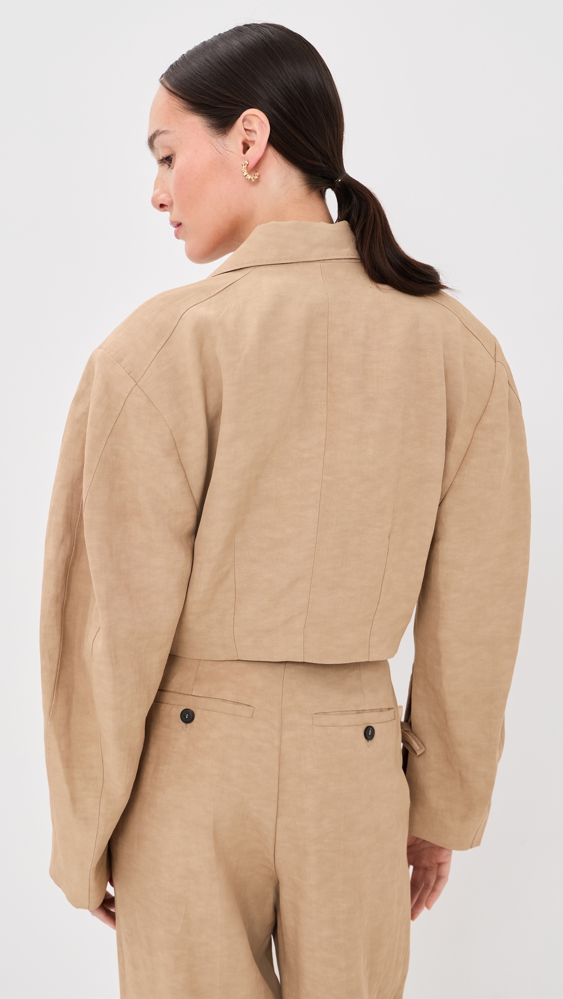 Circle Shape Blazer Dark Ecru