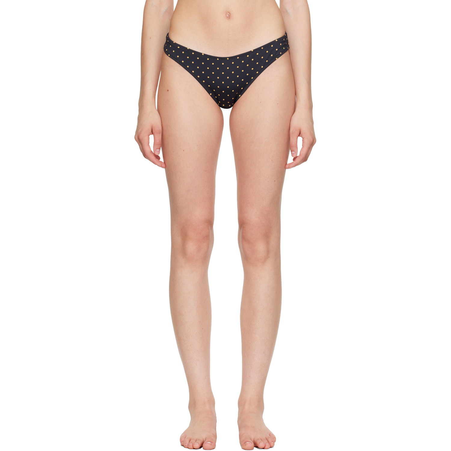 Black Celine Polka Bikini Bottom