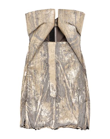 Woman Mini dress Gold Size 4 Cotton, Elastomultiester, Rubber
