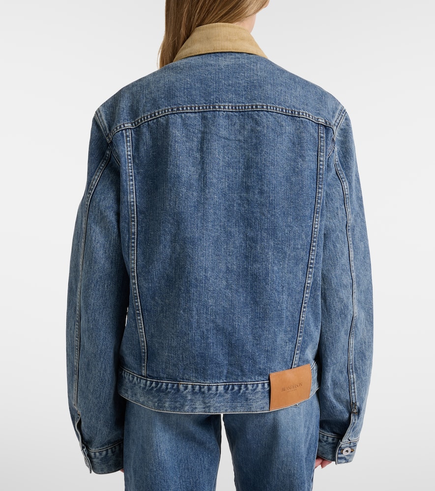 Corduroy-trimmed denim jacket