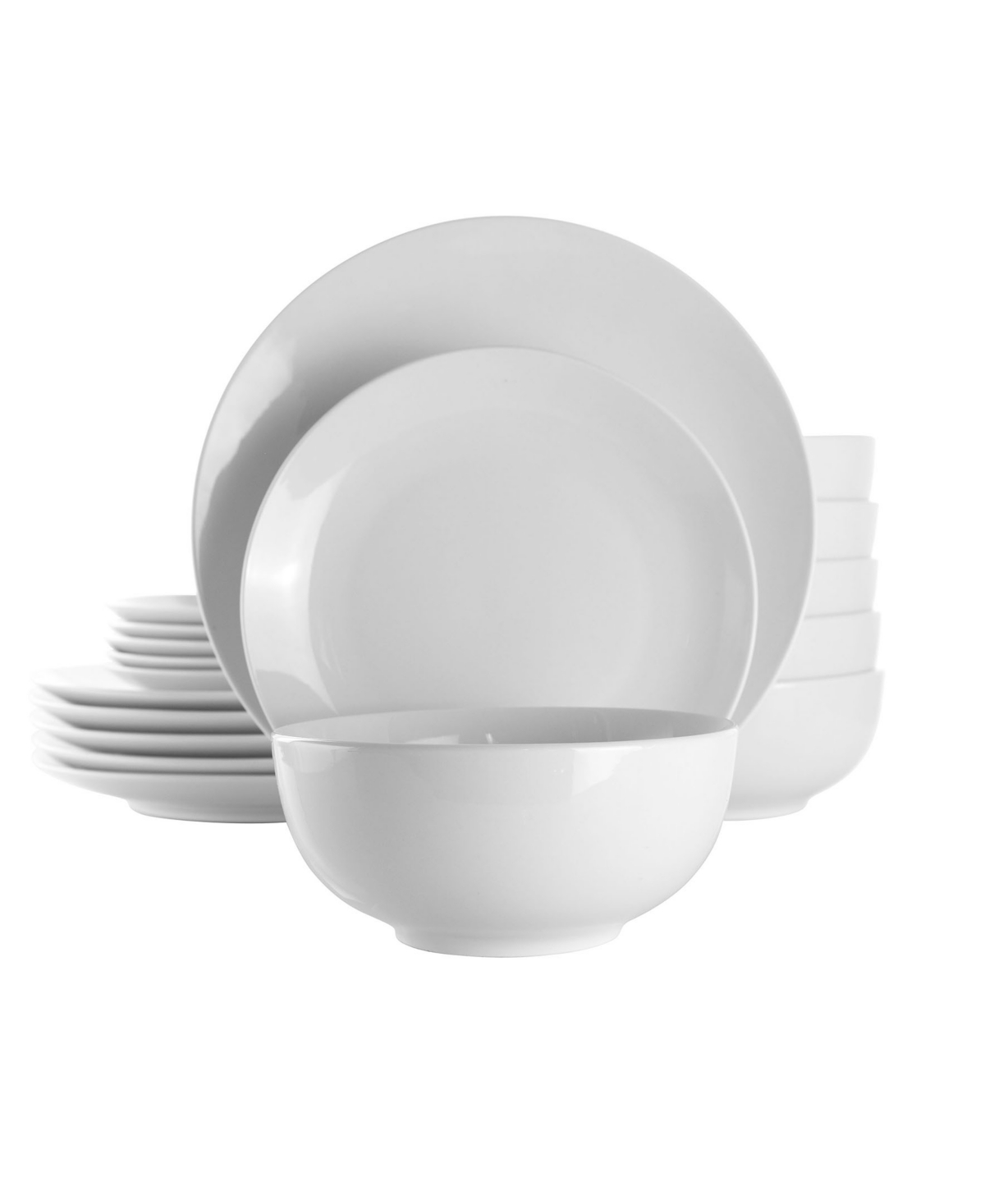 Luna 18 Pc. Dinnerware Set, Service for 4 - White