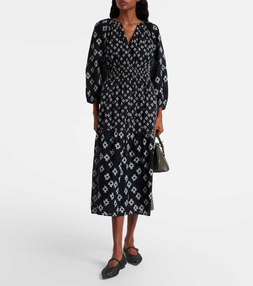 Elen embroidered cotton midi dress