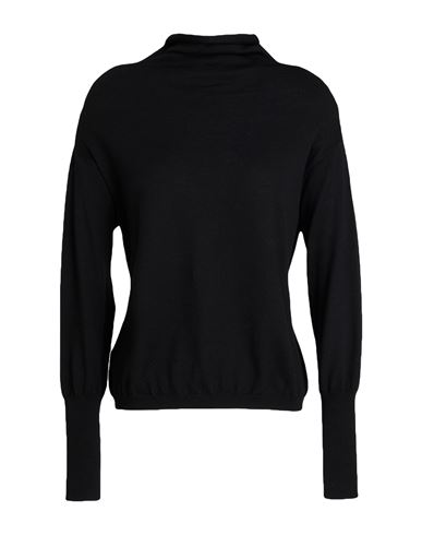 Woman Turtleneck Black Size 8 Merino Wool