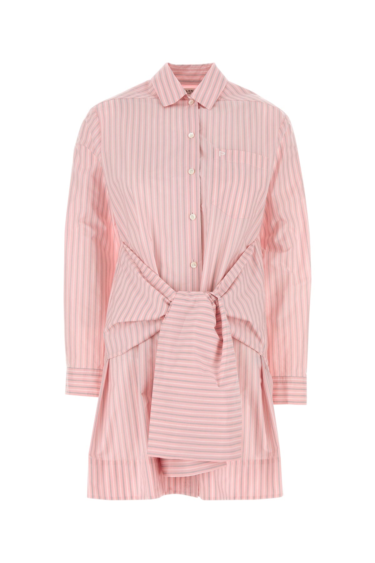 Striped Shirt Dress — Pink