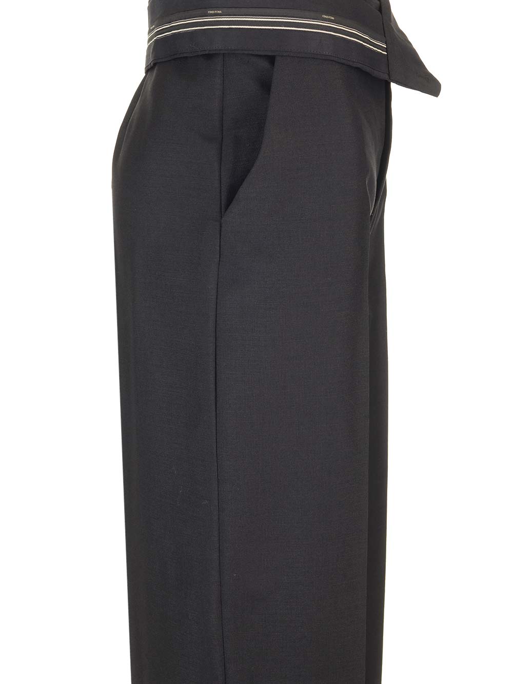 Black Mohair And Wool Trousers