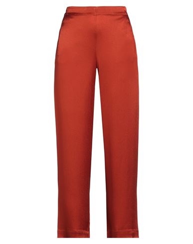 Niū Woman Pants Rust Size M Acetate, Silk
