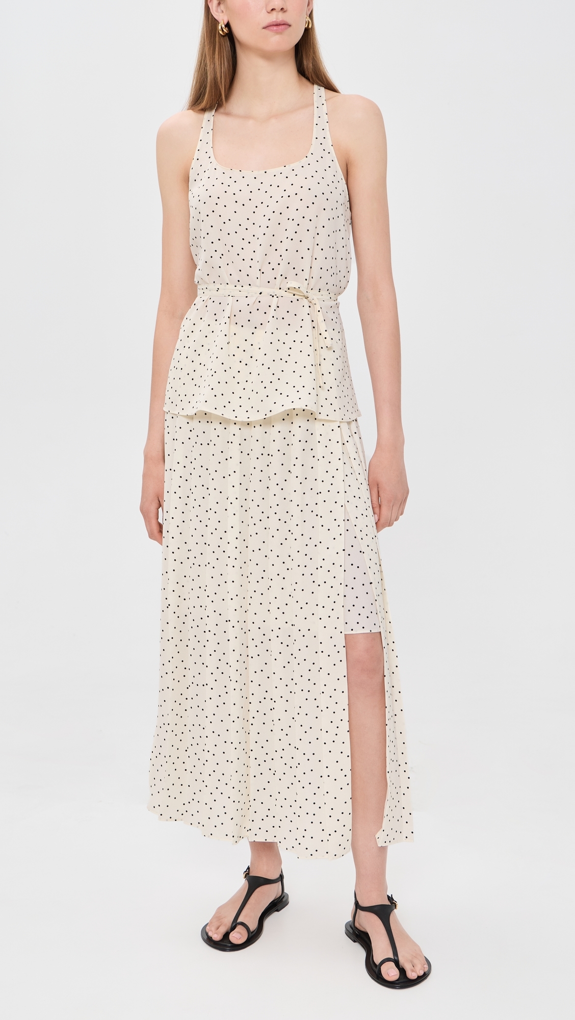 Pleated Wrap Skirt Ivory Multi/Chk