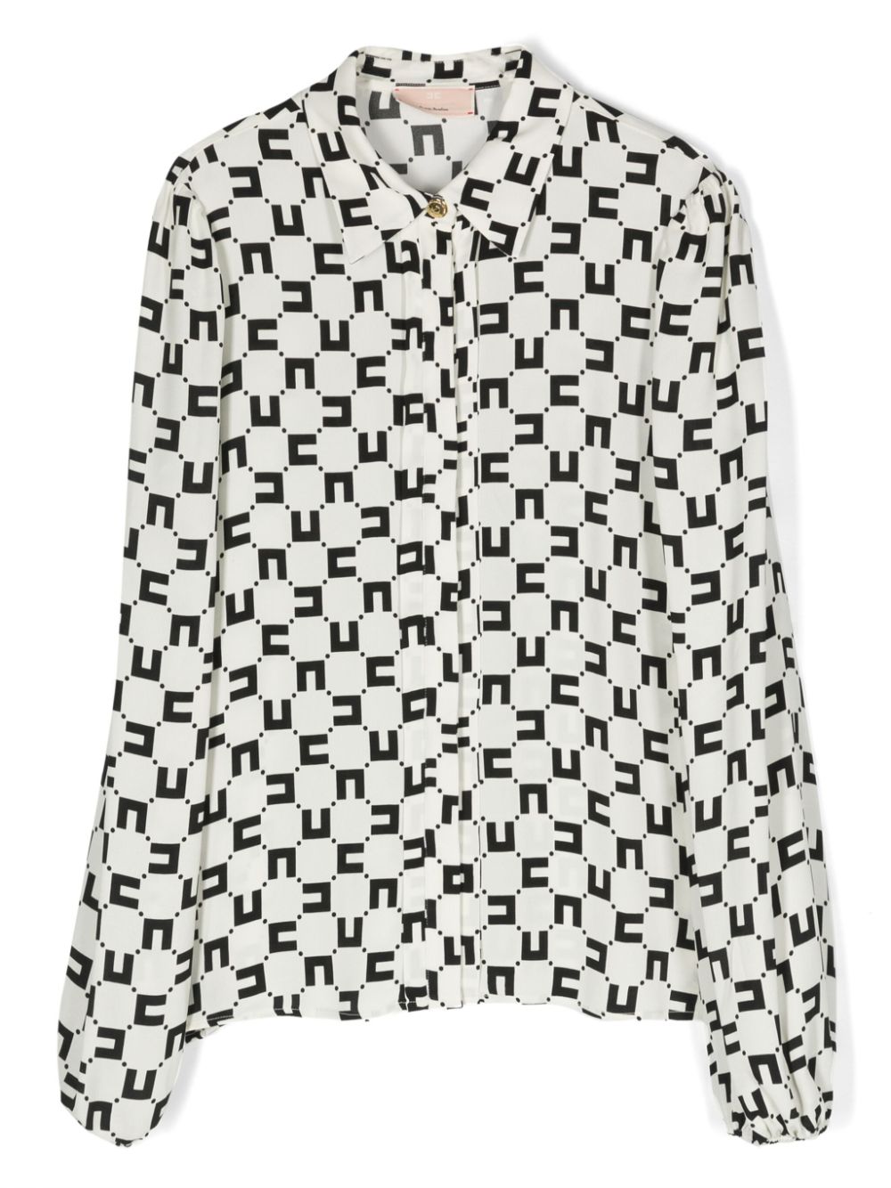 Monogram-print crepe shirt - Neutrals