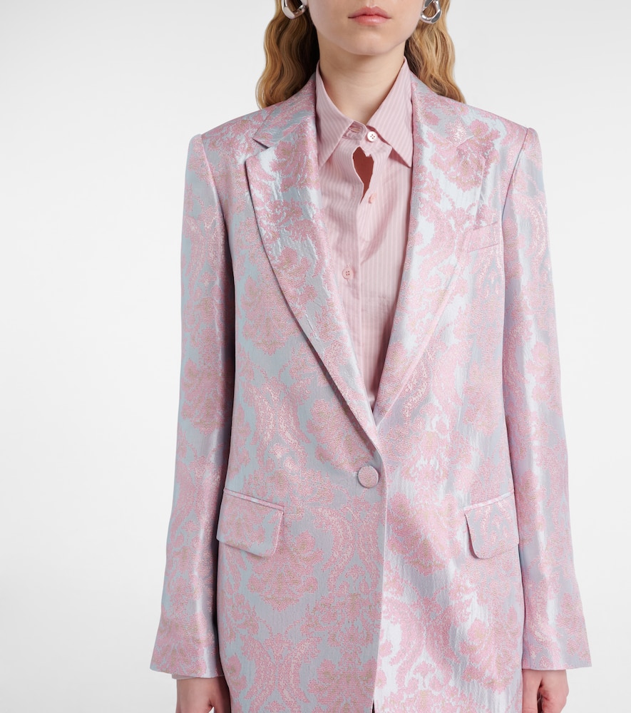 Floral jacquard blazer