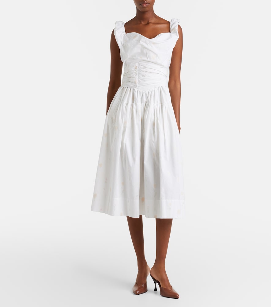 Sunday floral cotton-blend corset dress