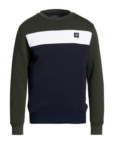 Man Sweatshirt Military green Size L Cotton, Polyester