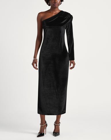 Woman Maxi dress Black Size L Polyester, Elastane