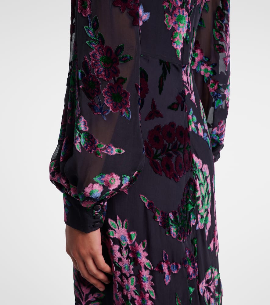 Embroidered sheer gown