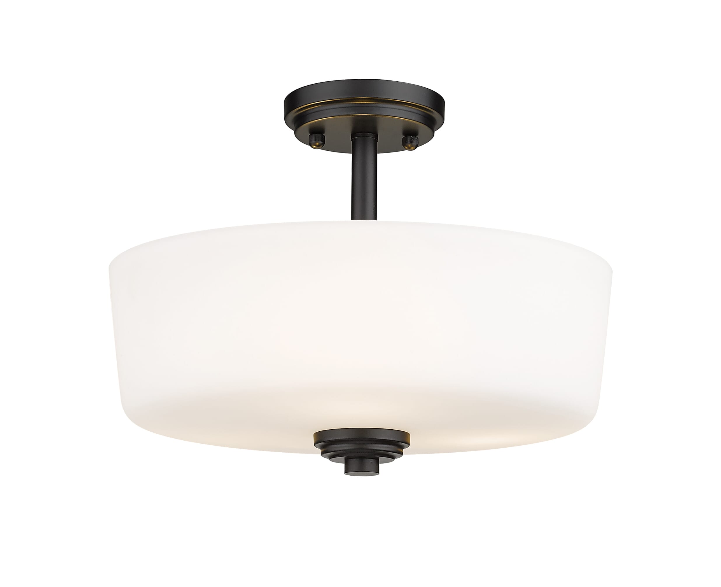 Arlington 3-Light Semi Flush Mount Ceiling Light In Matte Black