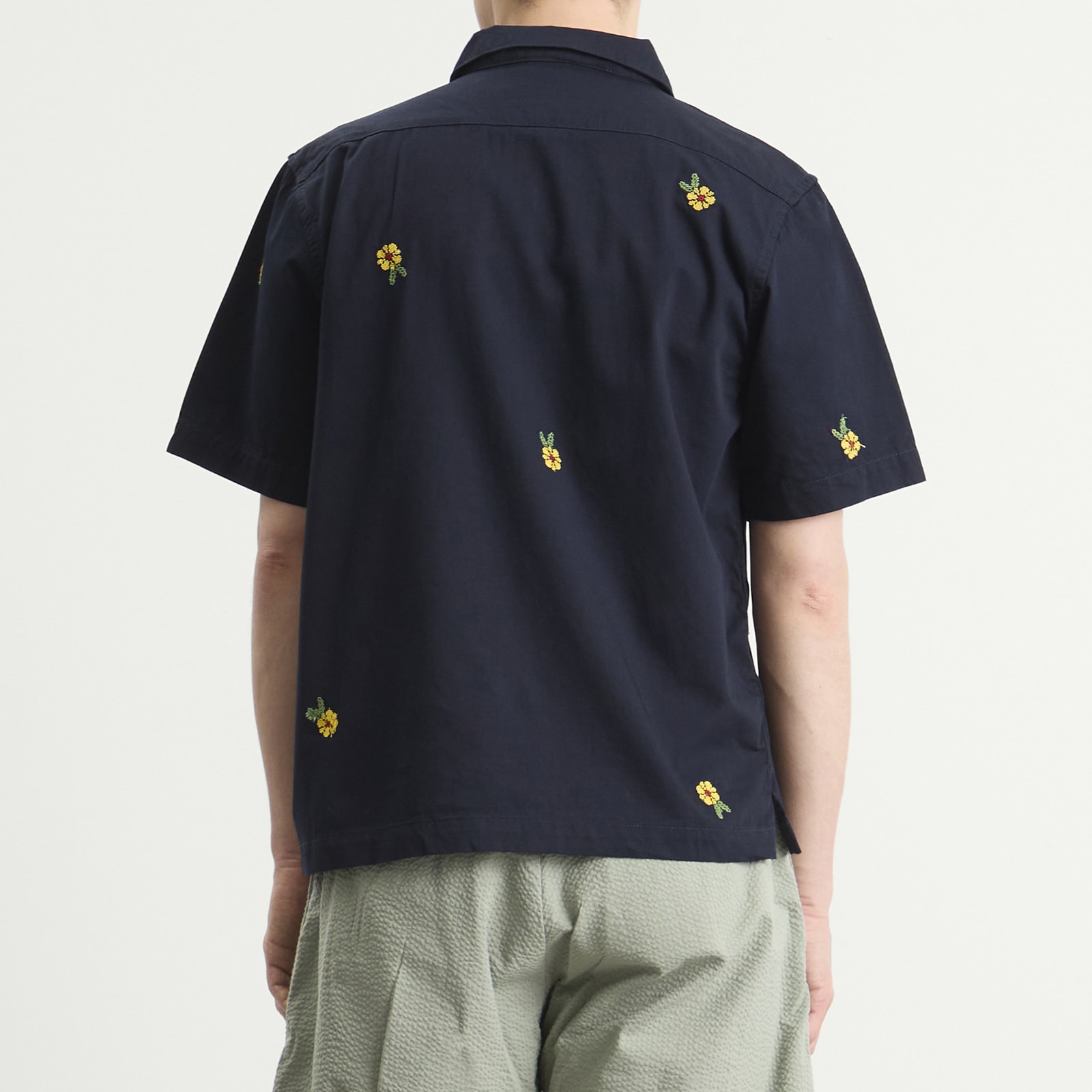 Men's Cross Stitch Shirt in Dark Navy
