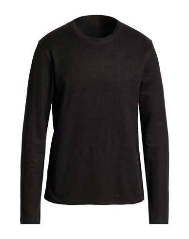 Man Sweater Black Size 3XL Linen, Cotton, Elastane