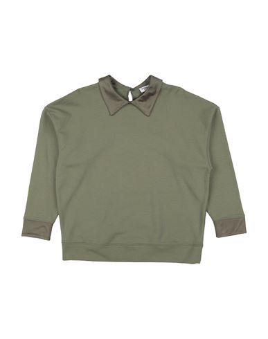 Dondup Kid Girl Sweatshirt Military green Size 12 Cotton, Viscose