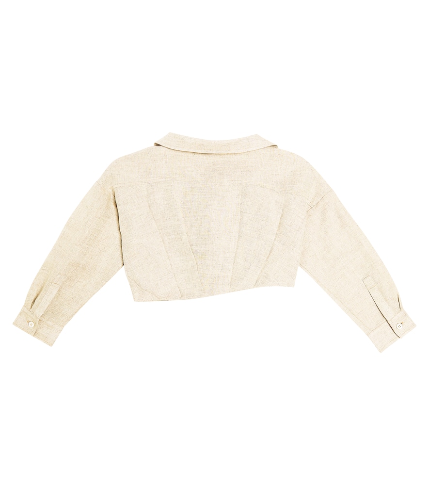 Jacquemus Enfant La Chemise Mejean linen and cotton top