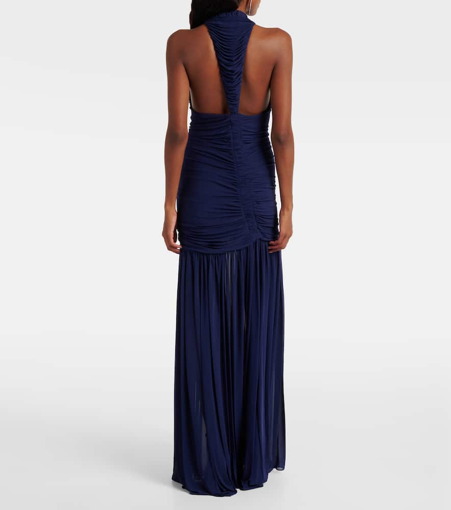 Orion ruched halterneck gown