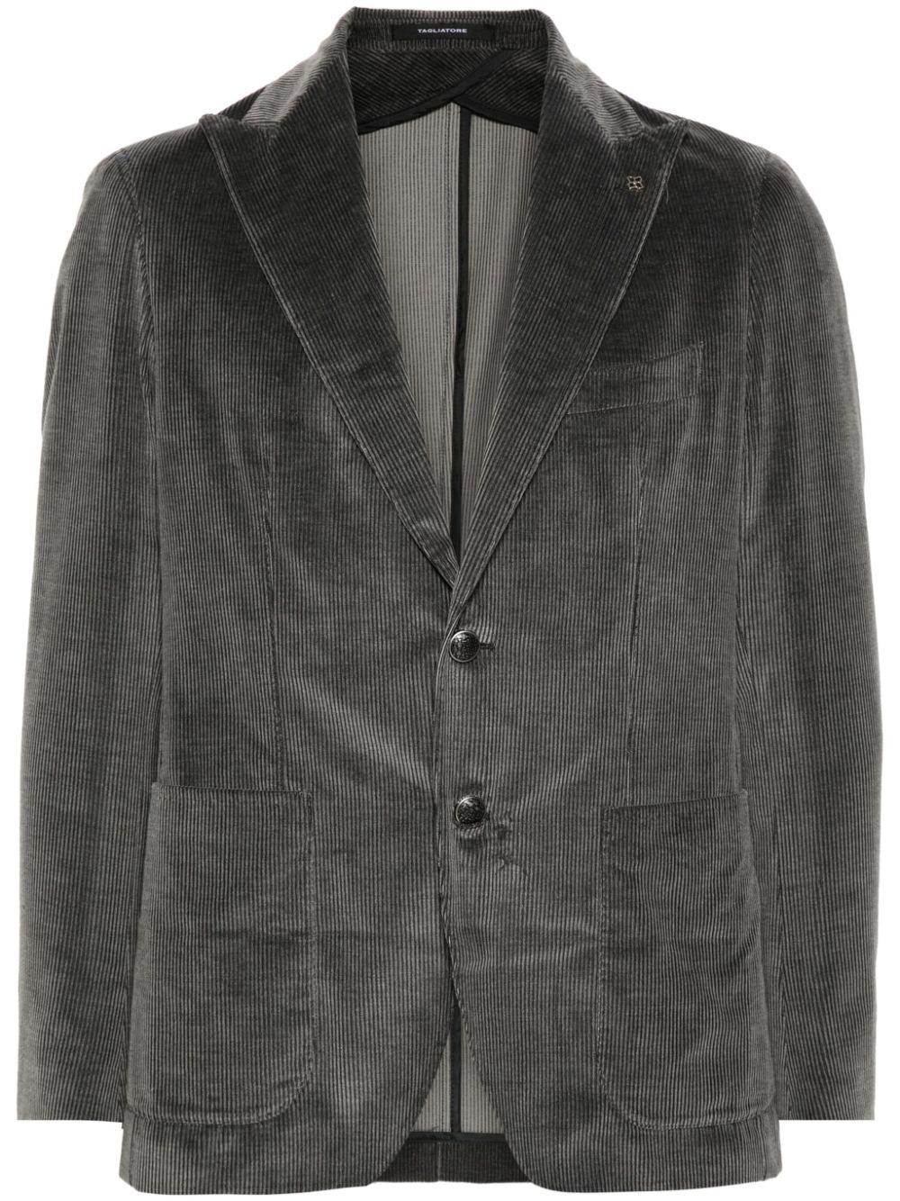 Single-breasted corduroy blazer - Grey