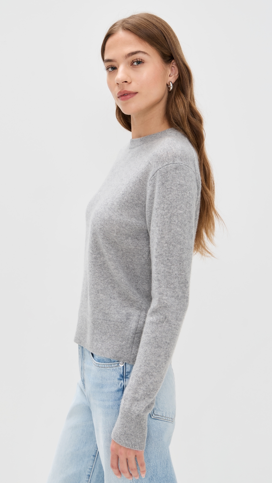 Cashmere Crew Pullover Grey Heather