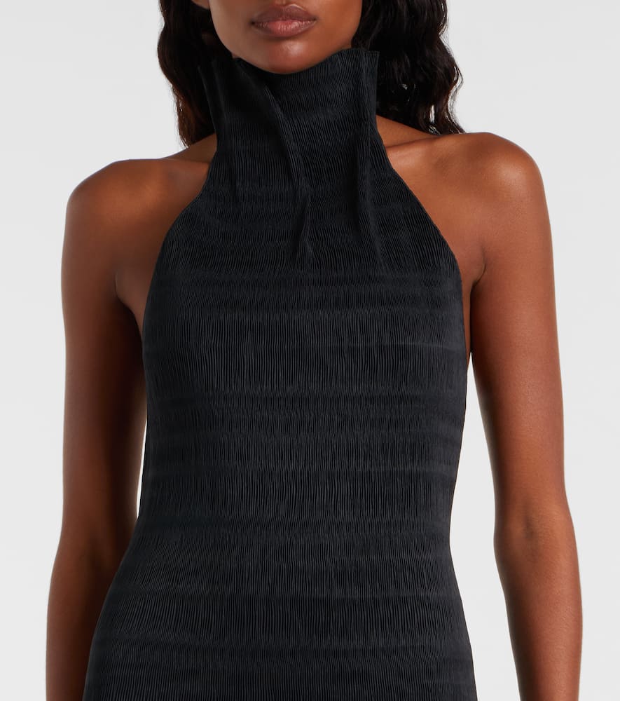 Shirred turtleneck top
