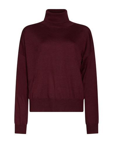 Woman Turtleneck Burgundy Size 8 Merino Wool