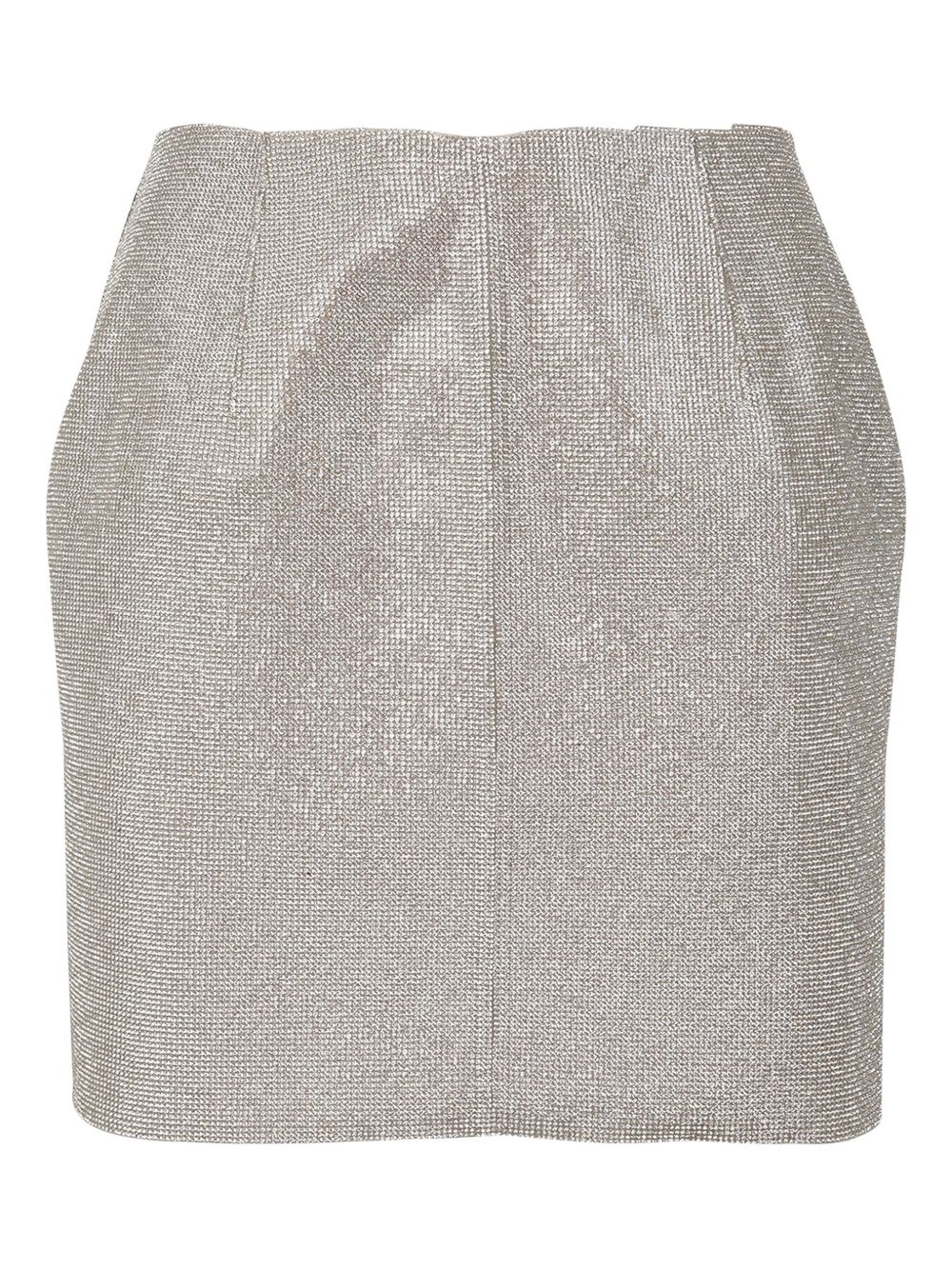 Embellished zip-front skirt - Silver