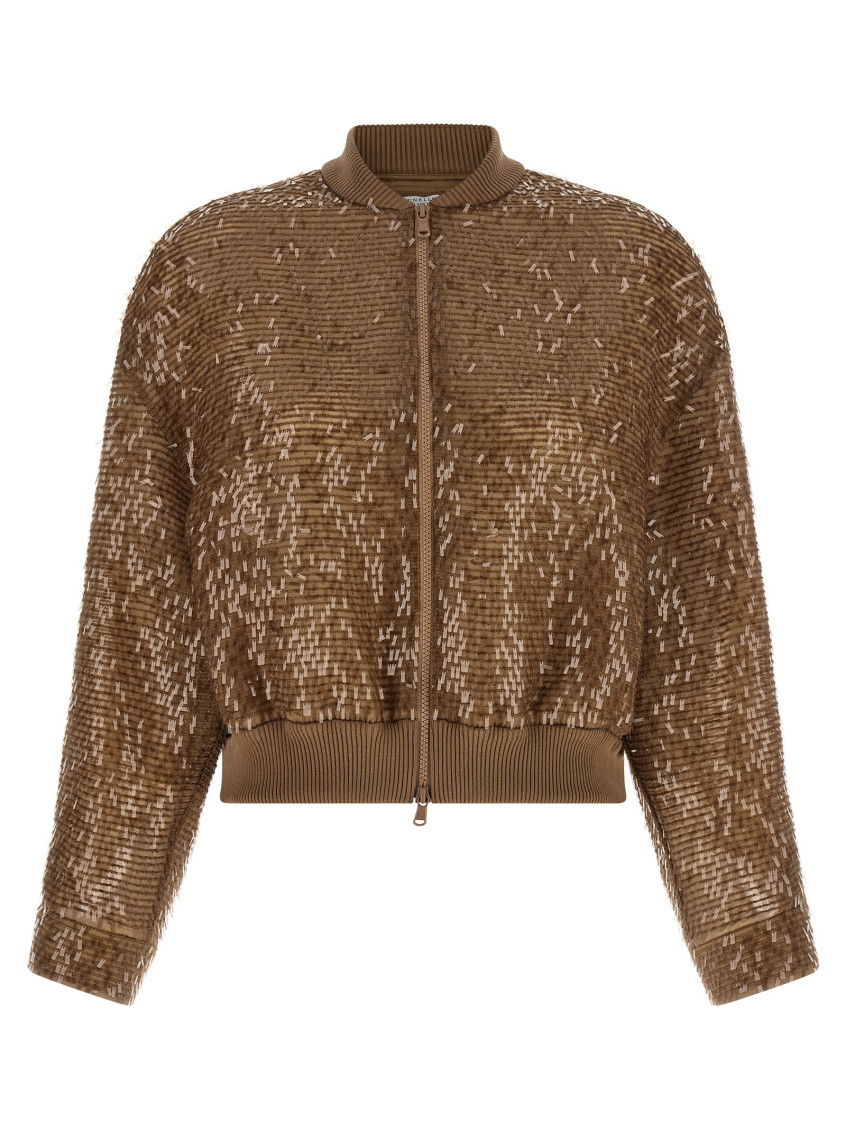 Zip-fastening Bomber Jacket