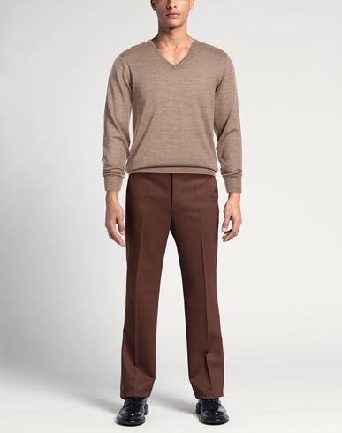 Man Sweater Light brown Size 42 Merino Wool