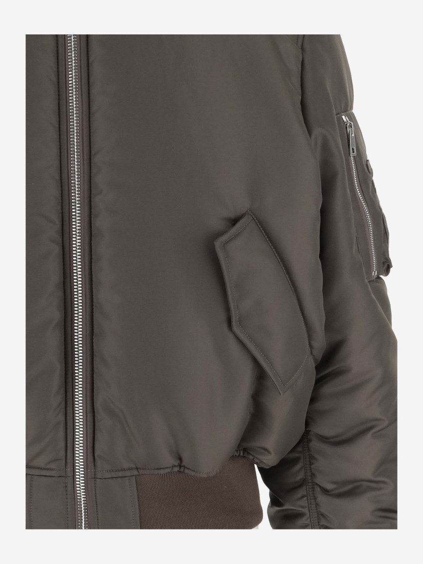 Short Nylon Bomber Jacket