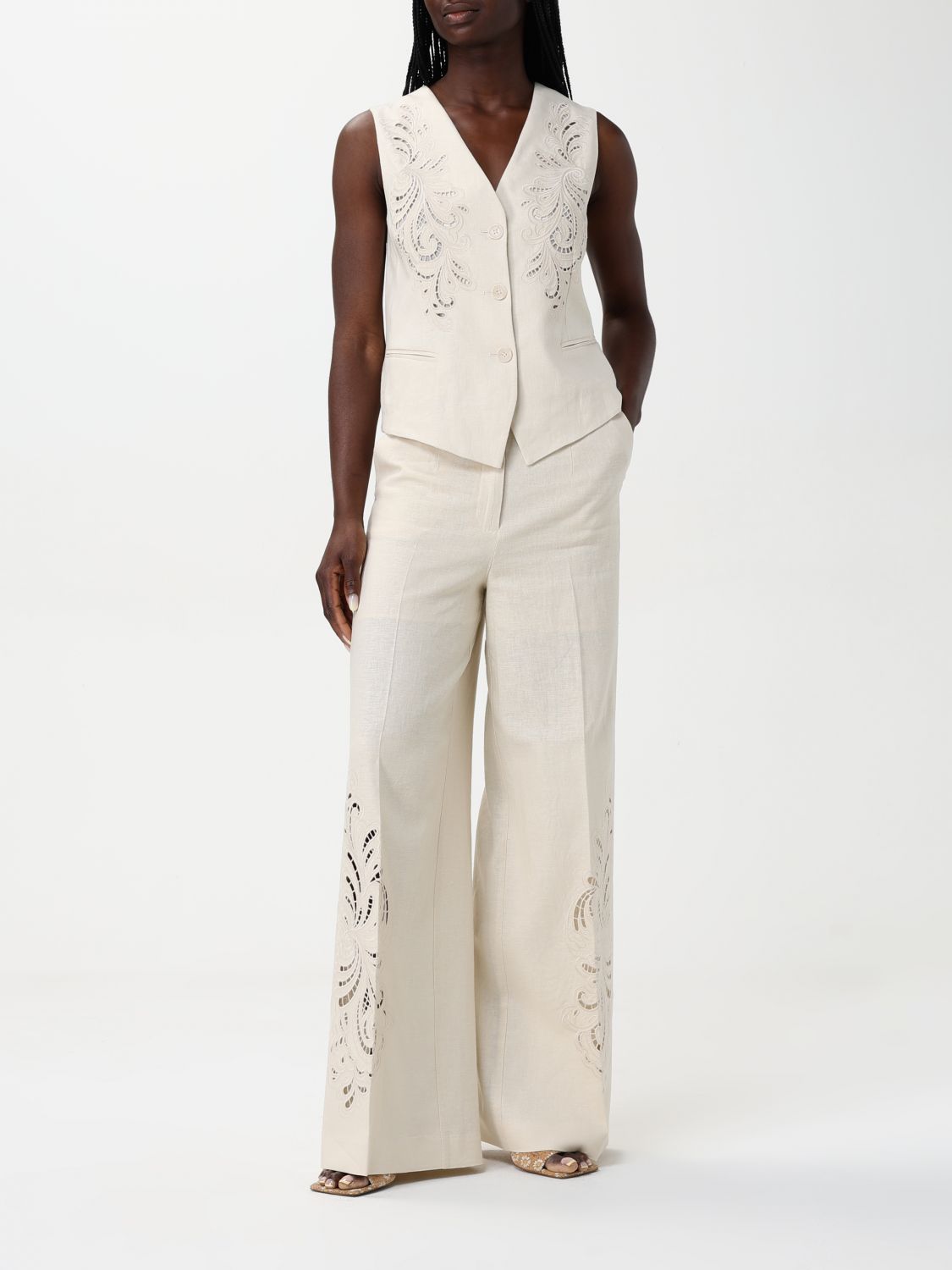 Pants Woman color Pearl