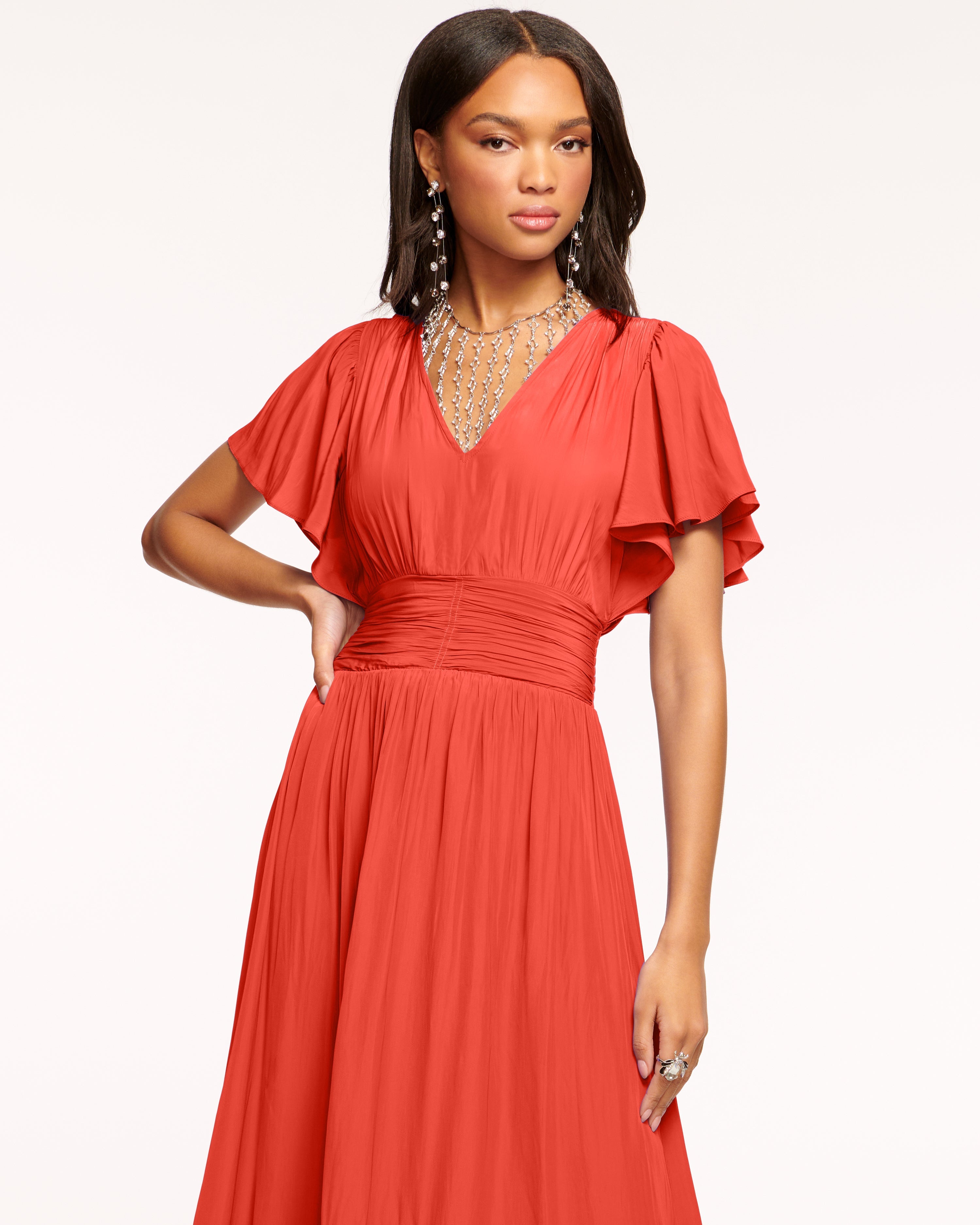 Joanie Short Sleeve Maxi Dress in Pink Petunia