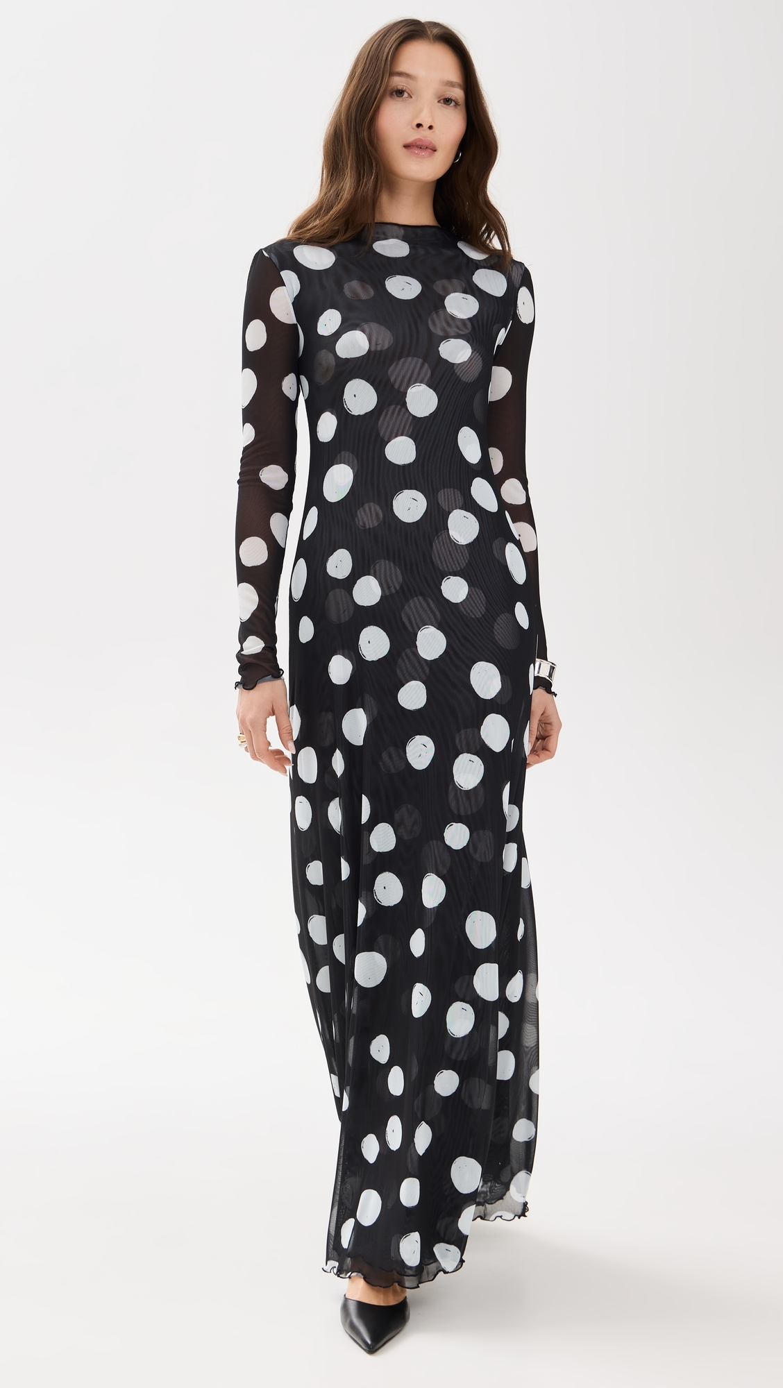 Lyon Maxi Dress Black/White Dot