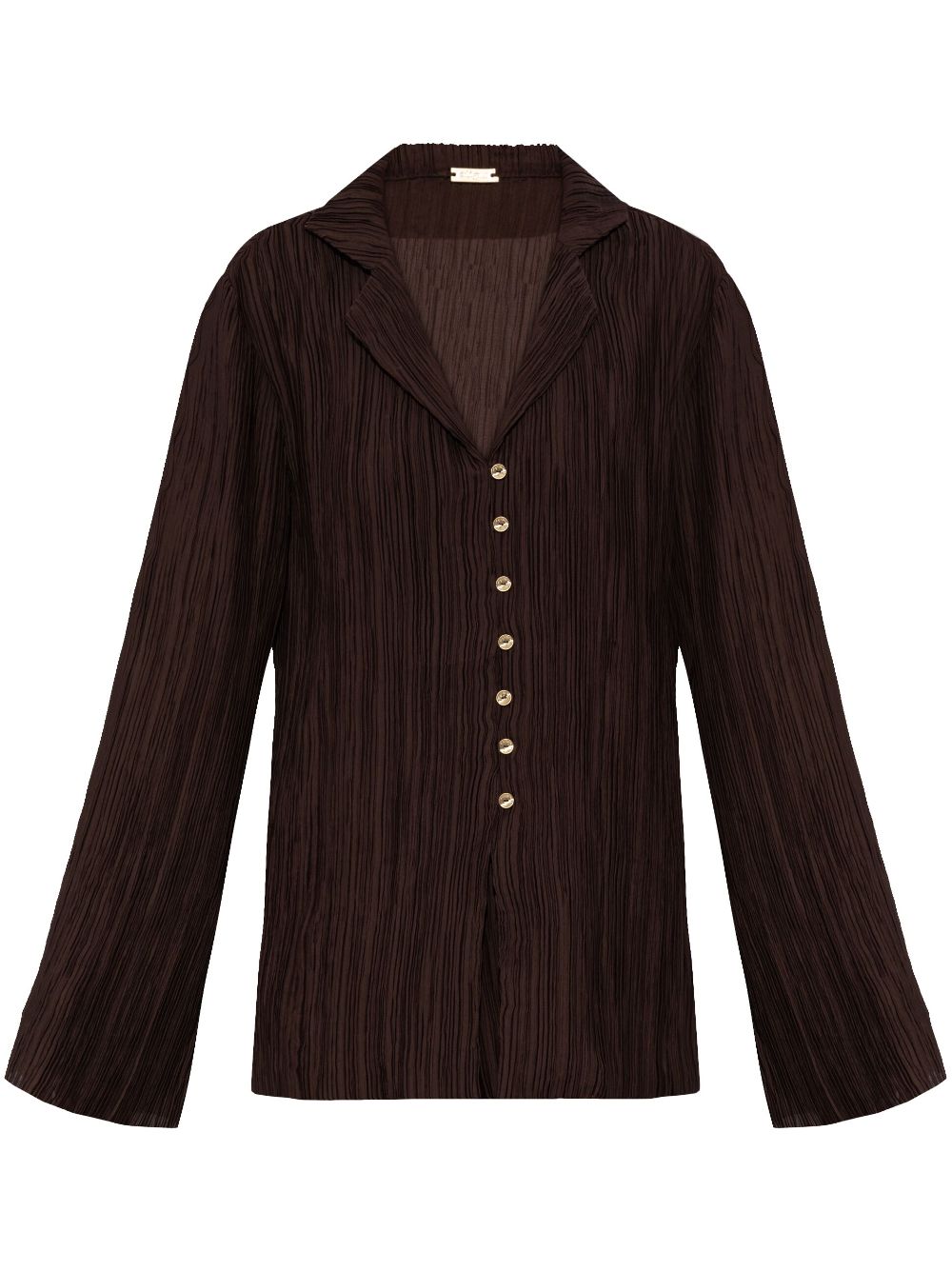 Textured-finish blouse - Brown