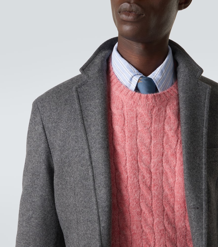 Wool-blend flannel blazer