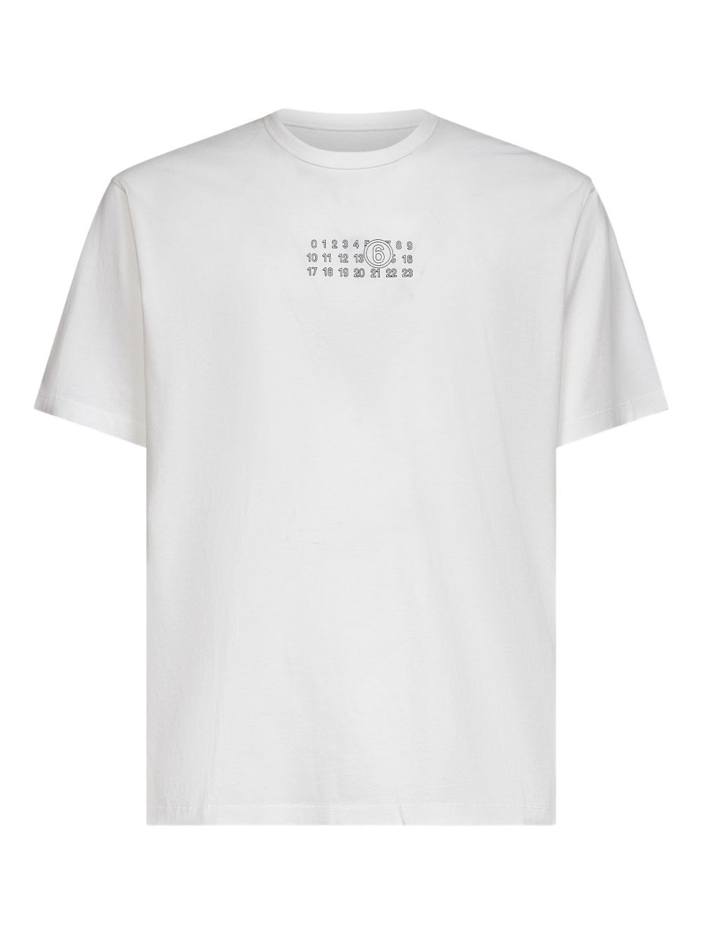 Numbers-motif cotton T-shirt - White